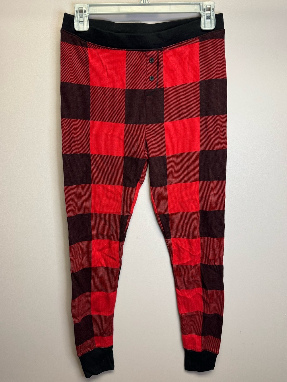 Old Navy Red and Black Ribbed Jogger Pajama Pants
